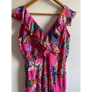 Saloni Rita Midi Ruffle Dress Sz US4